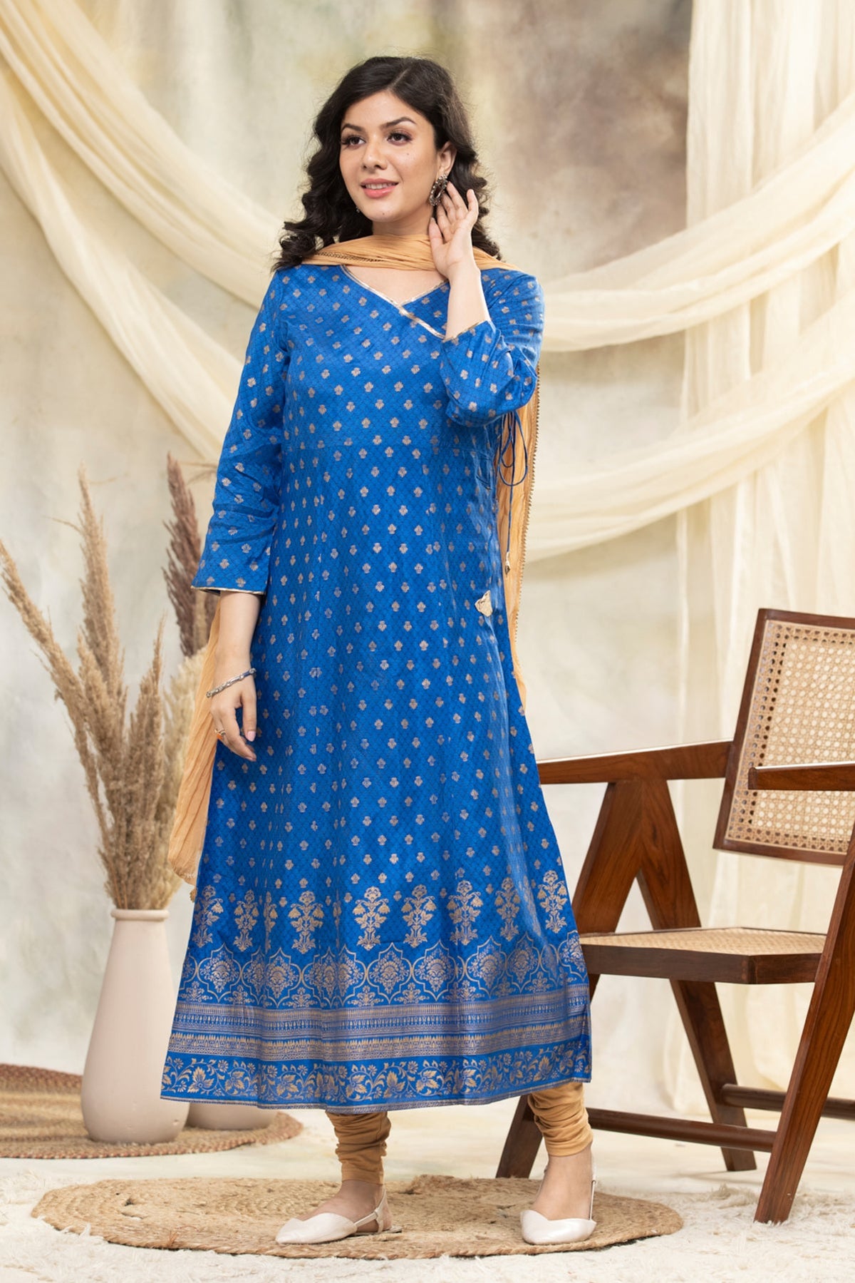 Royal Blue Printed Dress