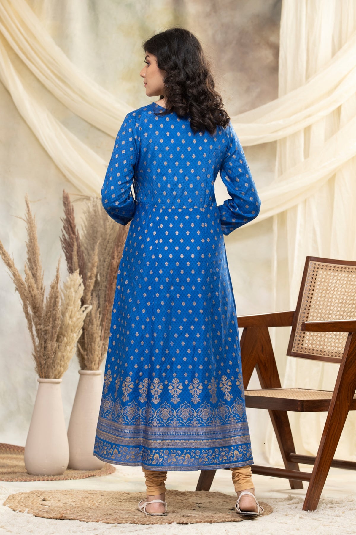 Royal Blue Printed Dress
