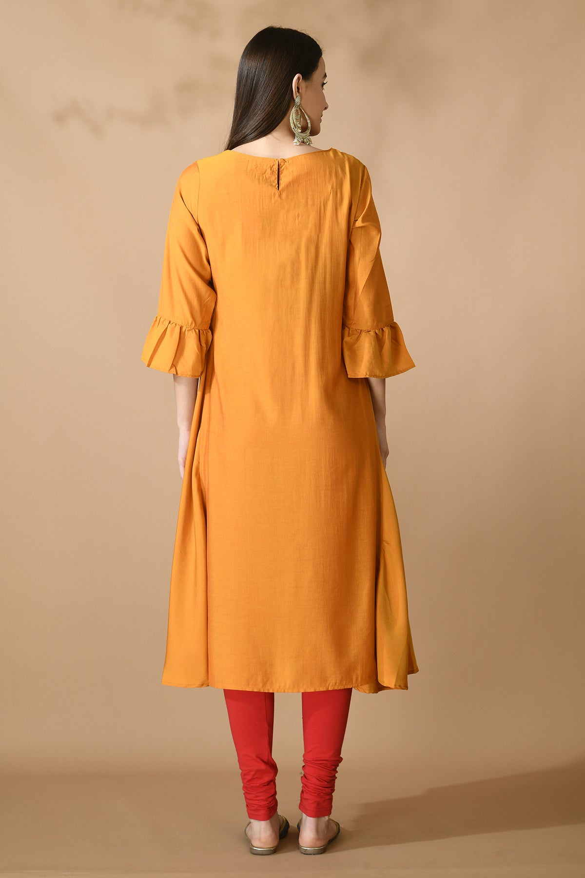 Mustard Embroidered Dress