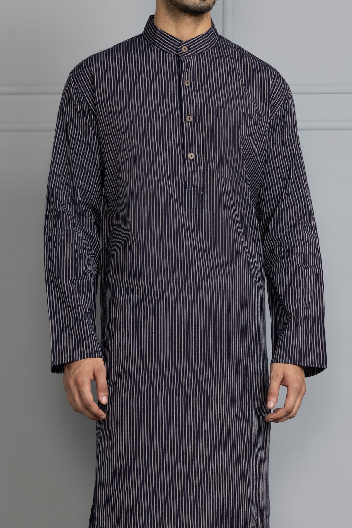 Blue Striped Straight Kurta