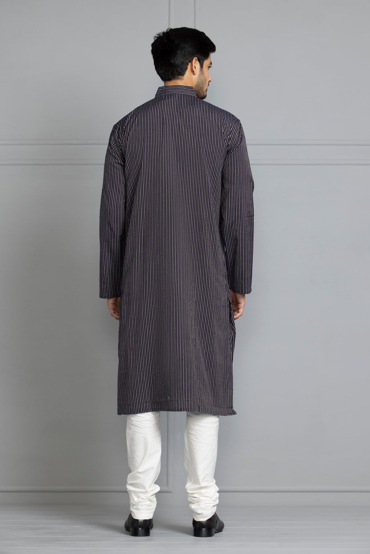 Blue Striped Straight Kurta