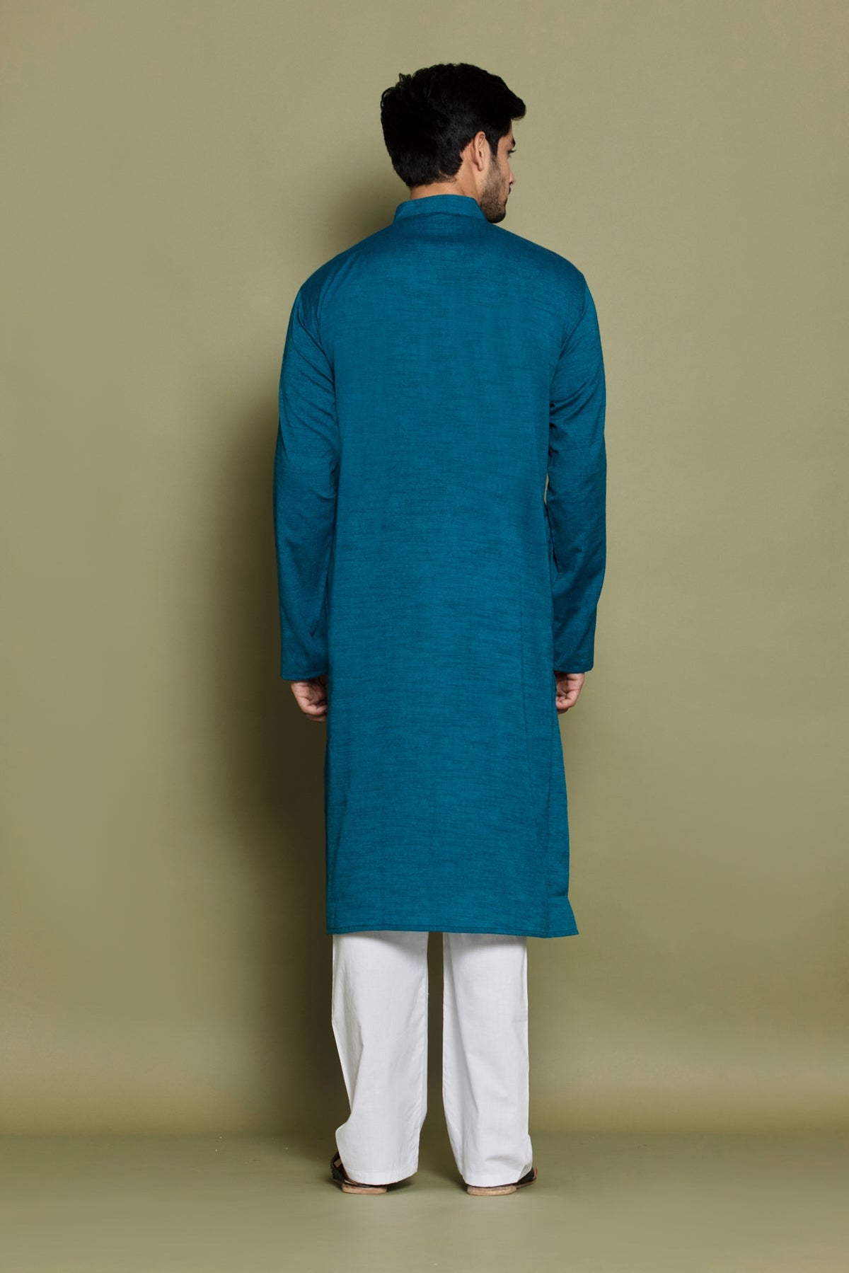 Blue Woven Straight Kurta
