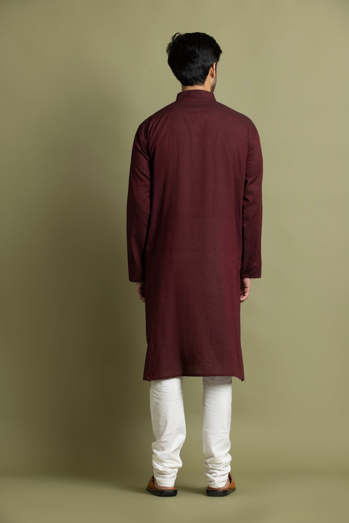 Maroon Solid Straight Kurta