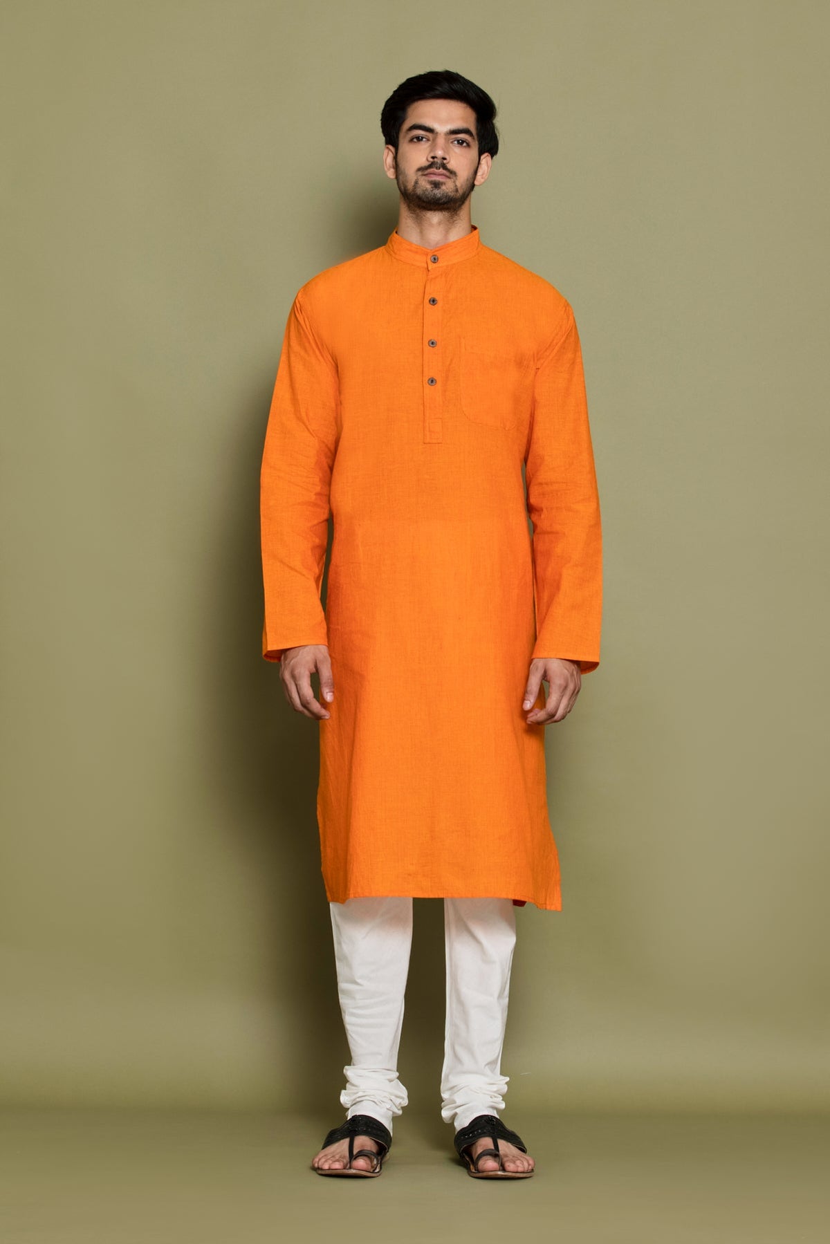 Yellow Solid Straight Kurta