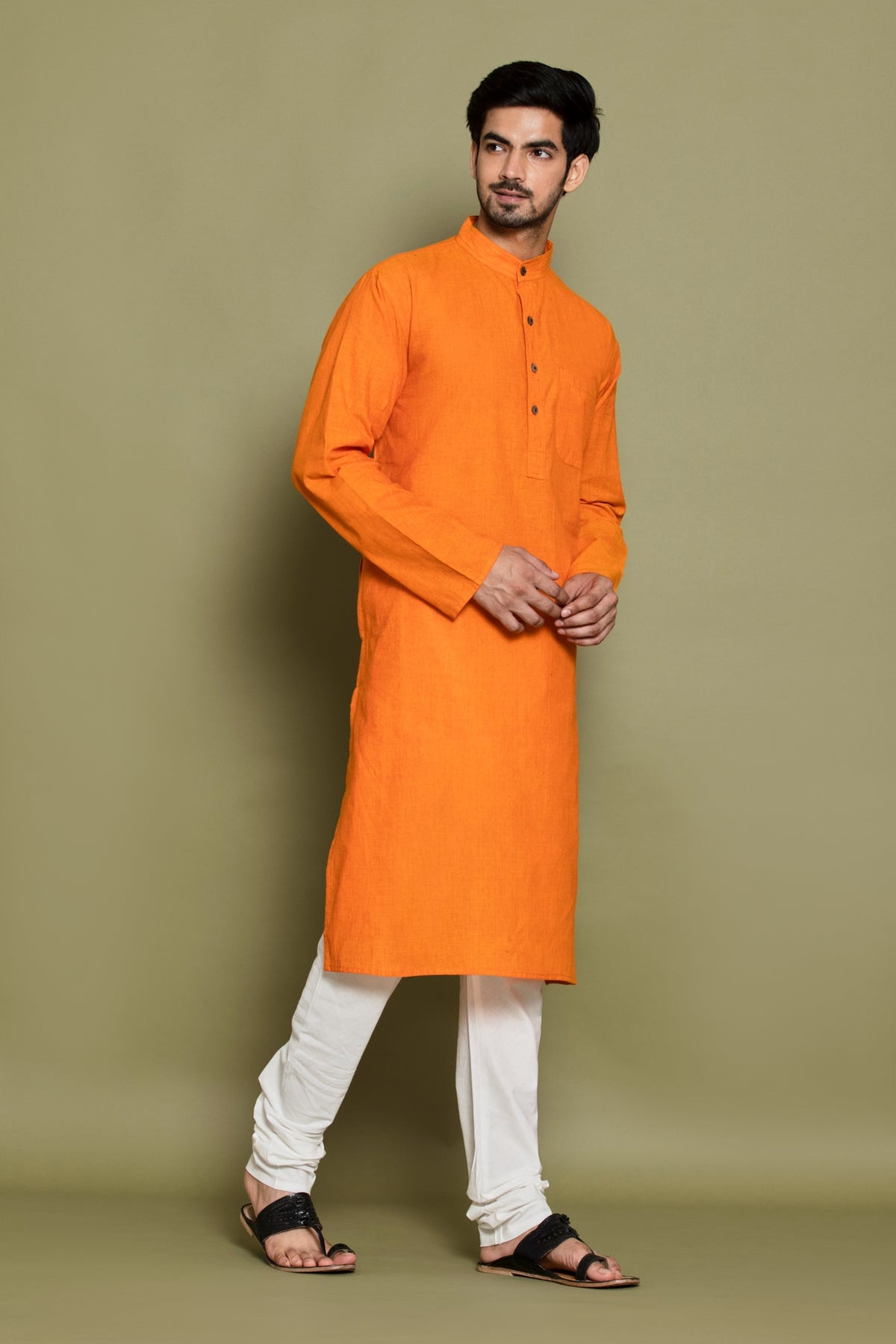 Yellow Solid Straight Kurta