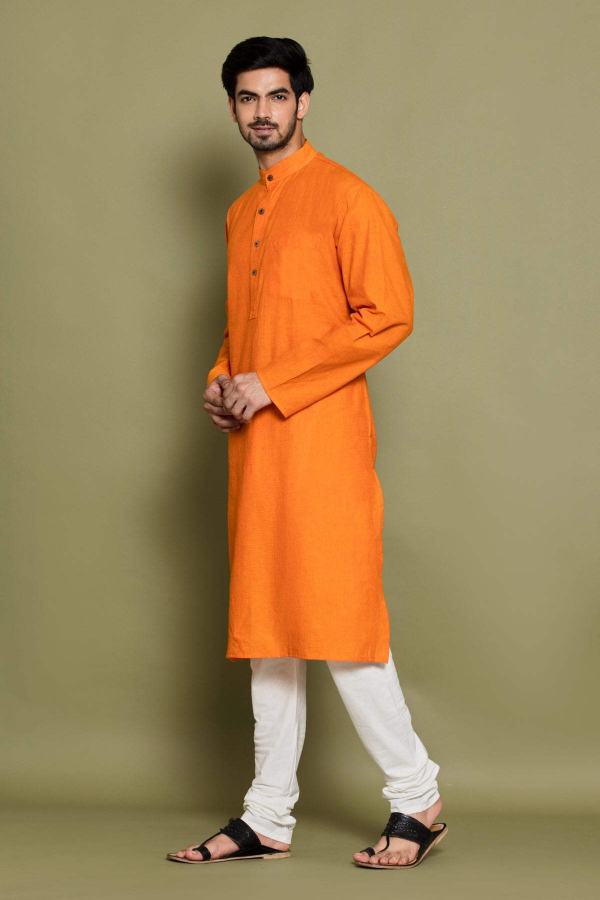 Yellow Solid Straight Kurta