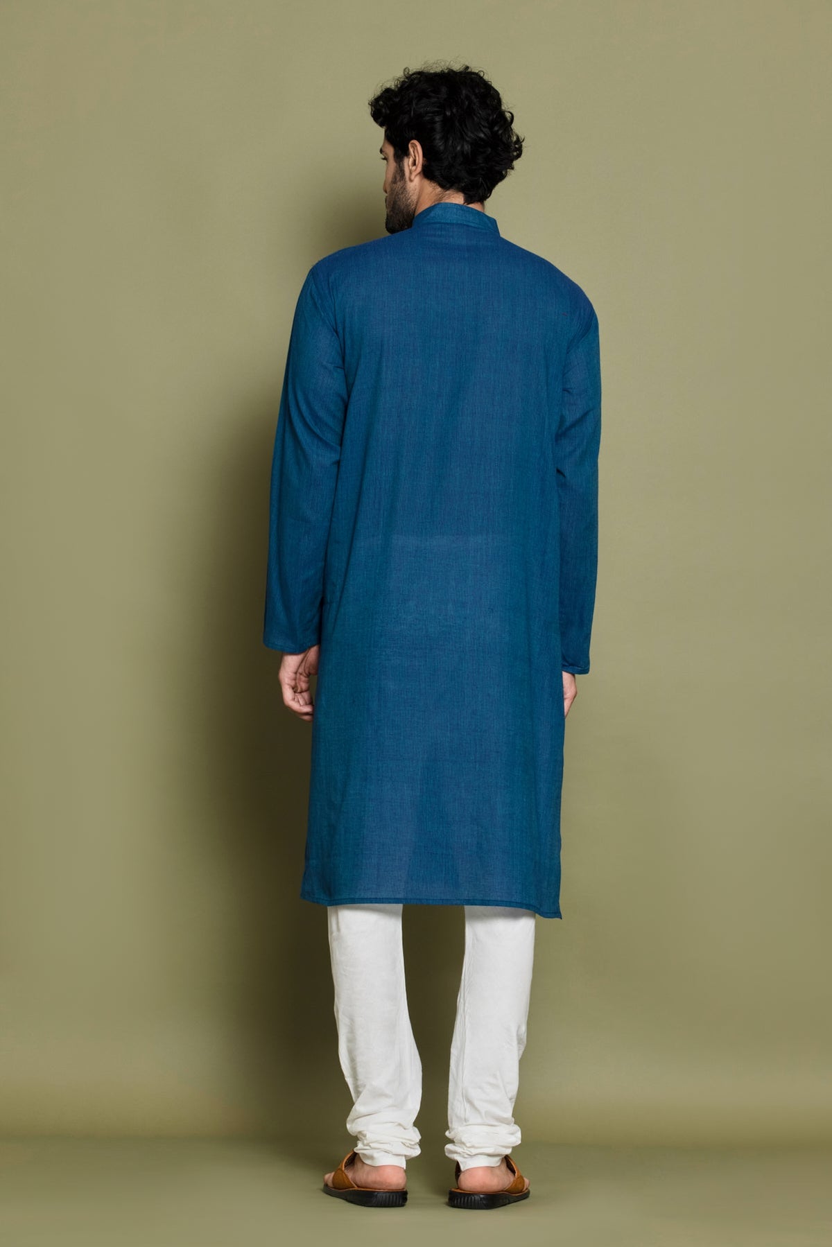 Blue Solid Straight Kurta