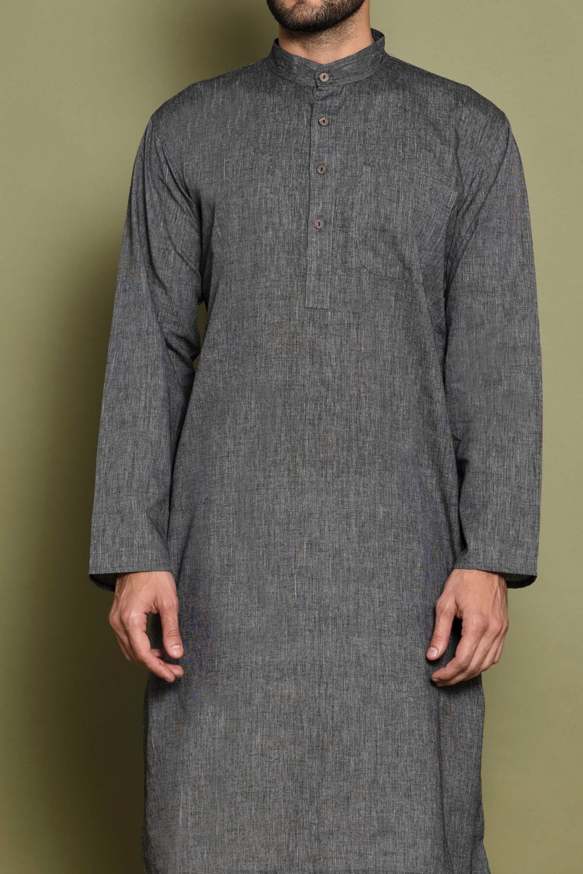 Grey Handloom Kurta