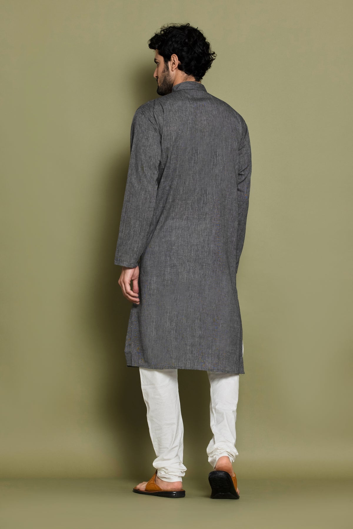 Grey Handloom Kurta