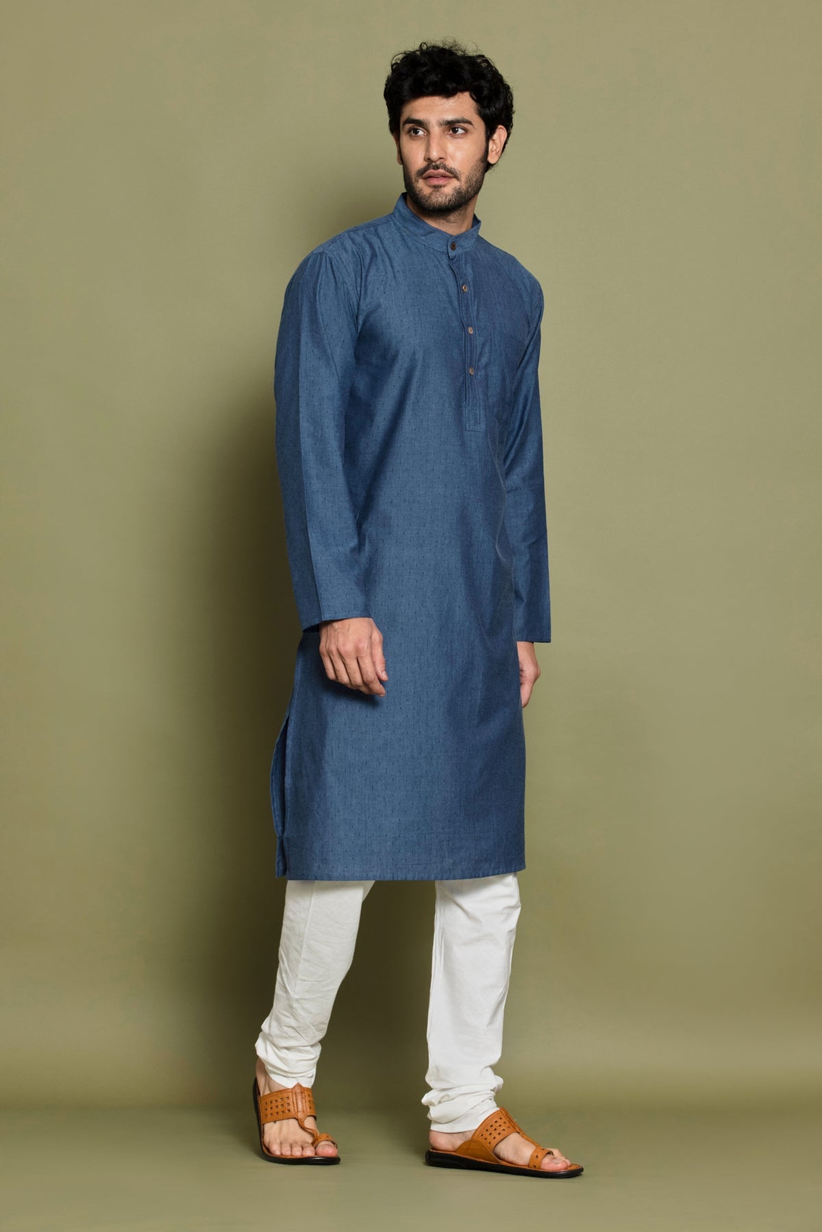 Blue Solid Kurta