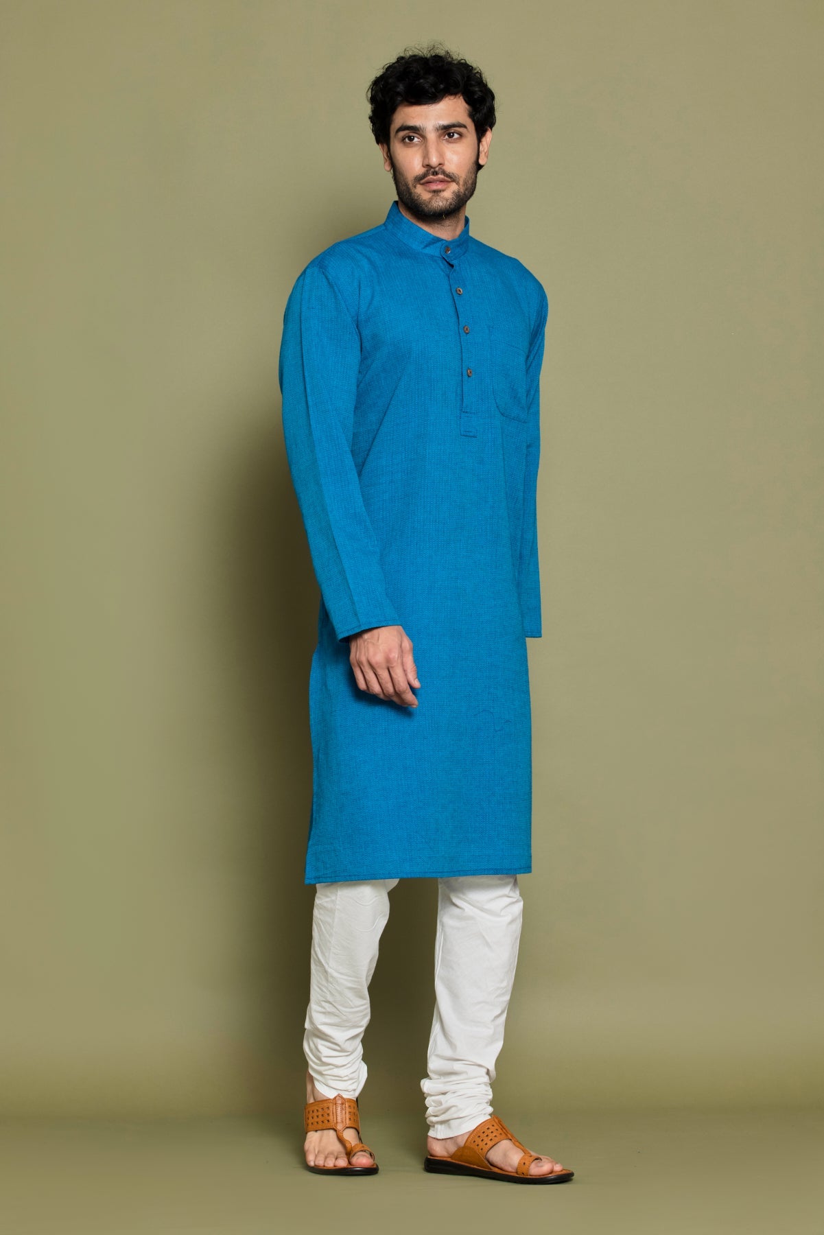 Firozi Checked Straight Kurta