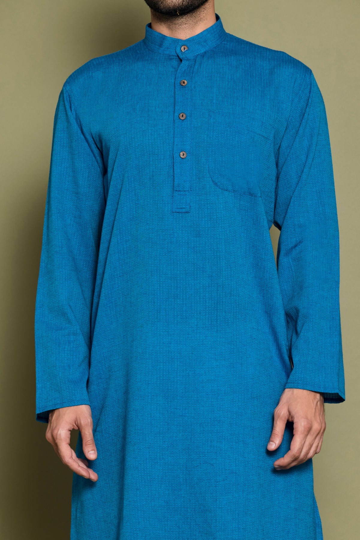 Firozi Checked Straight Kurta