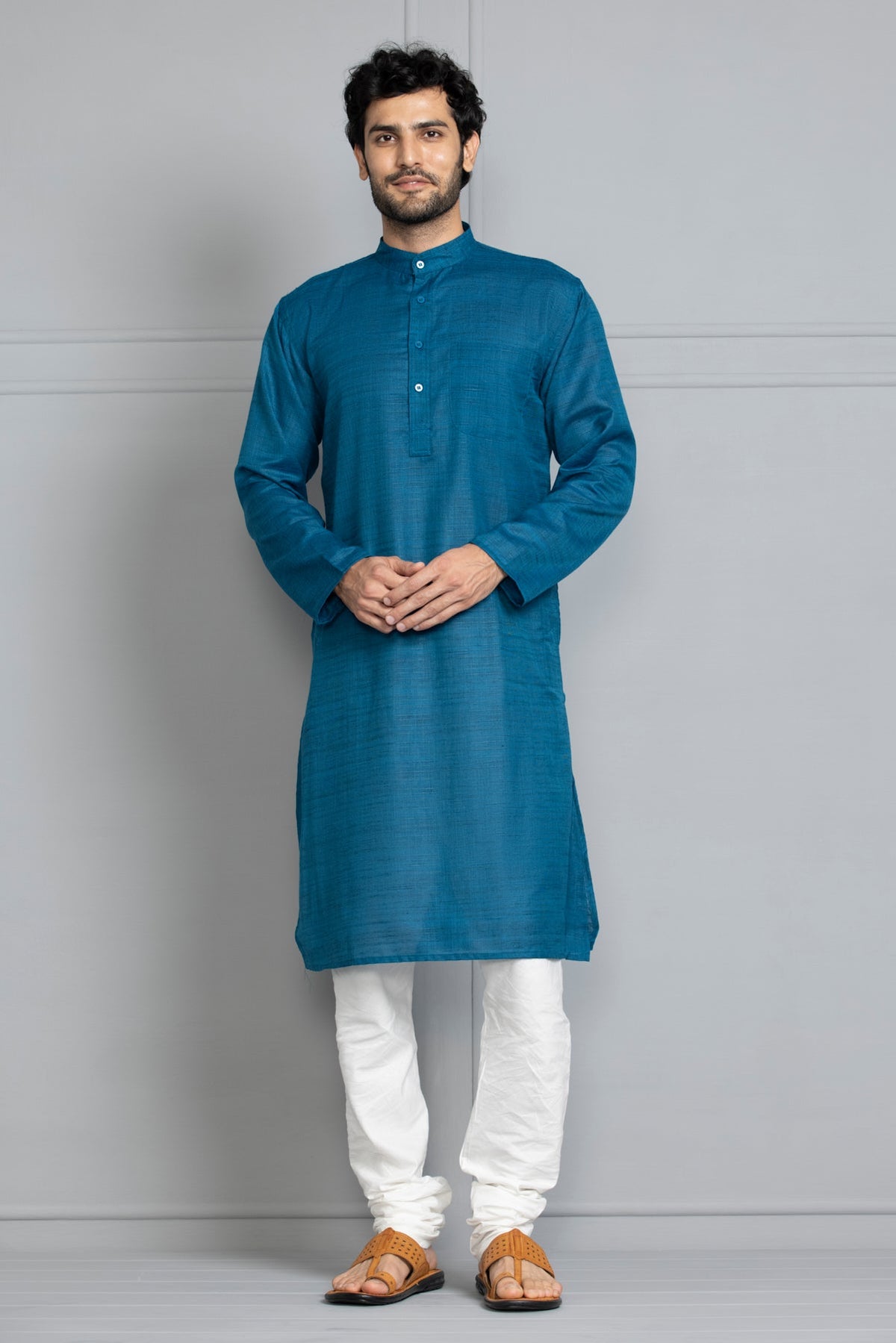 Blue Handloom Kurta