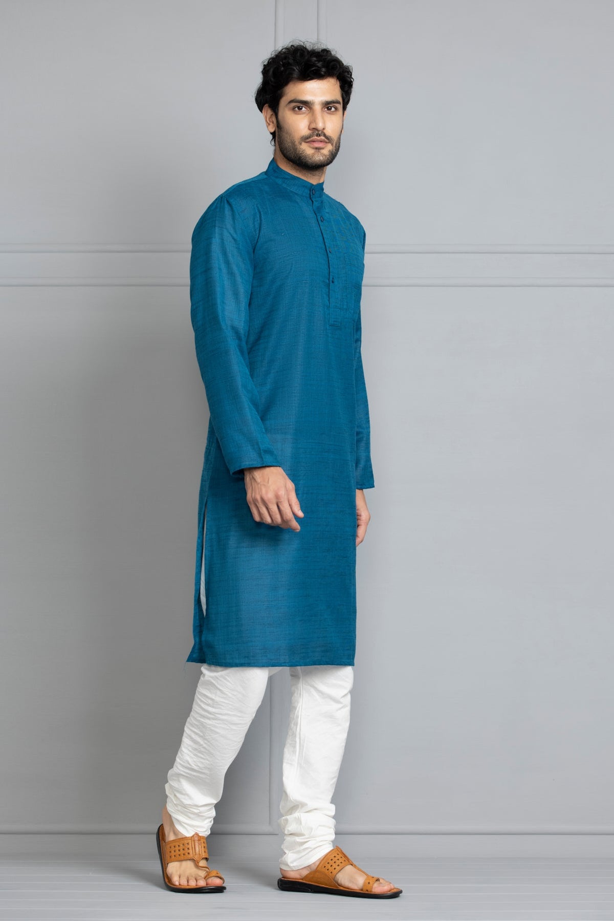 Blue Handloom Kurta