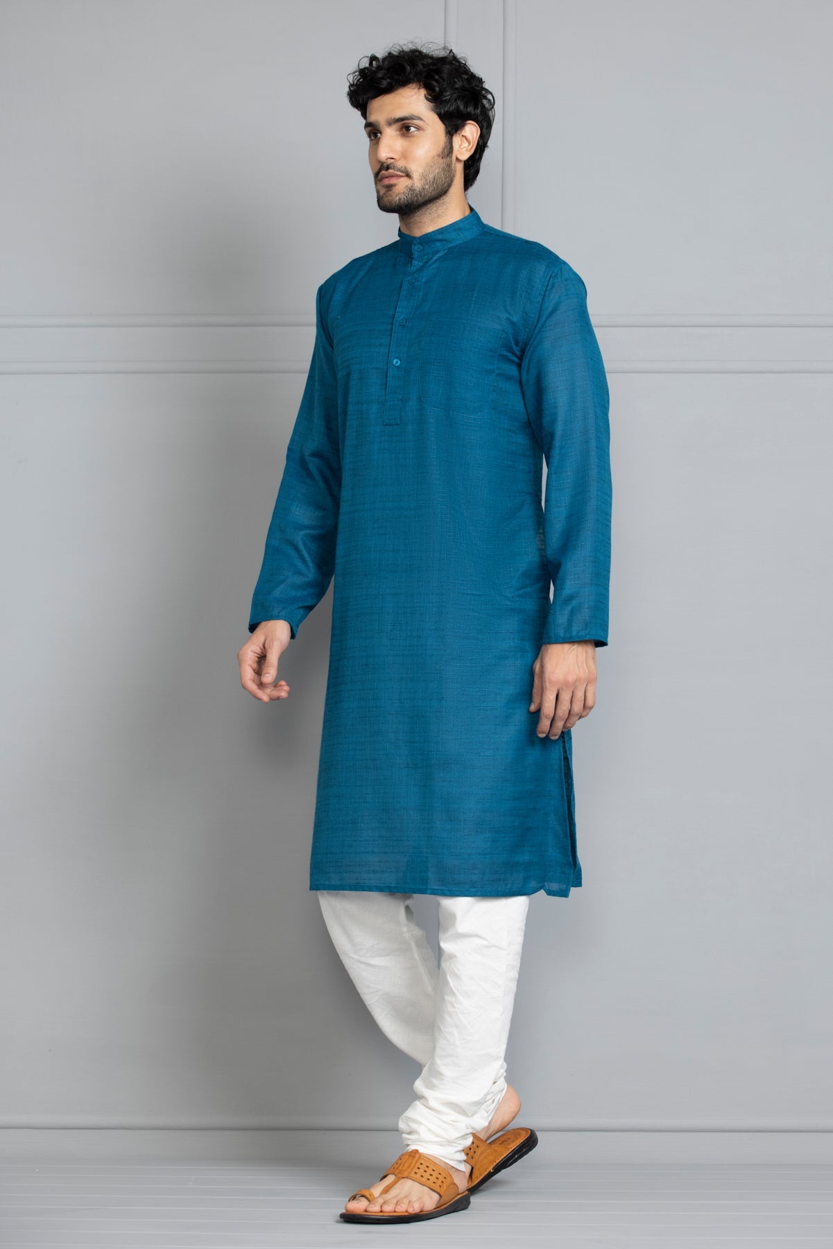 Blue Handloom Kurta