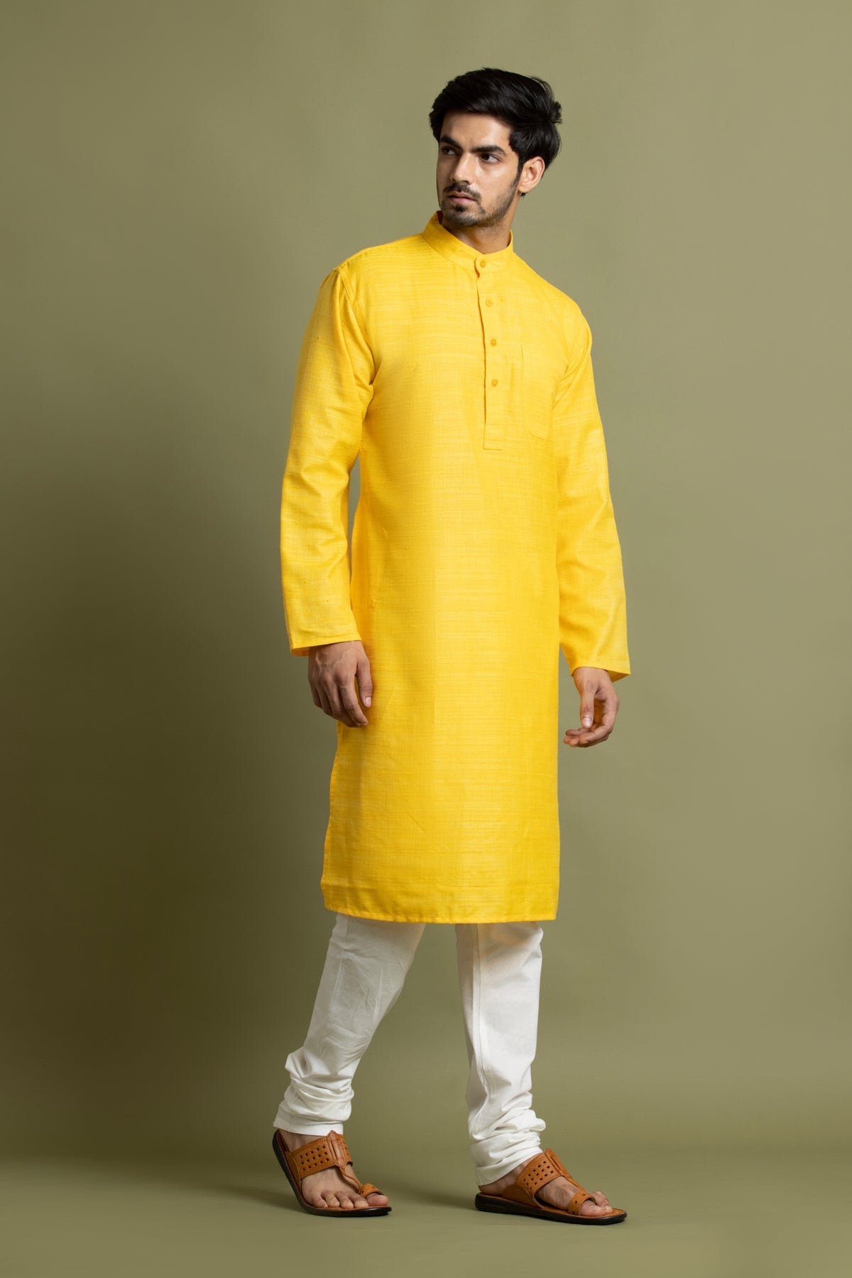 Yellow Handloom Kurta