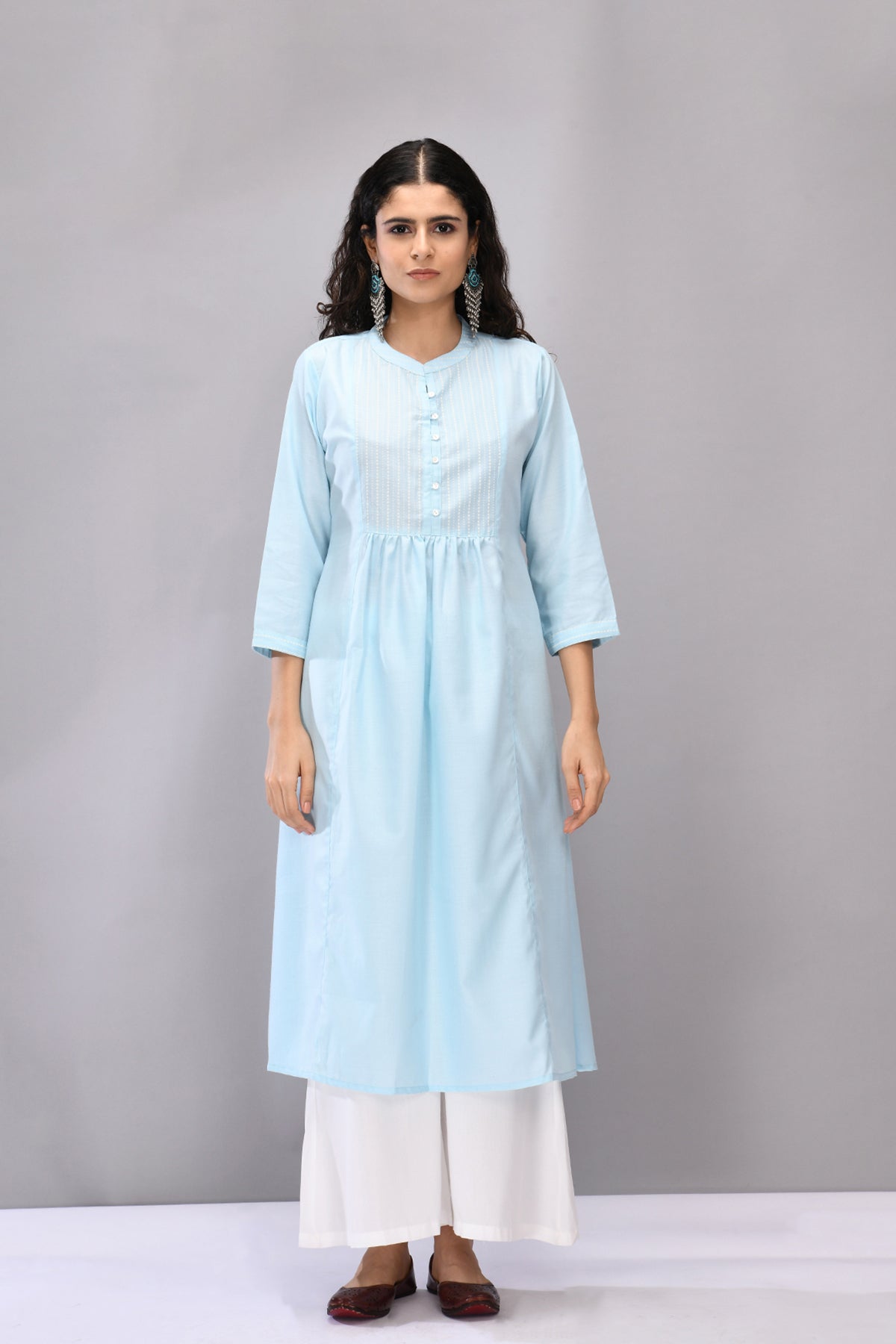 Blue White Printed Kurta