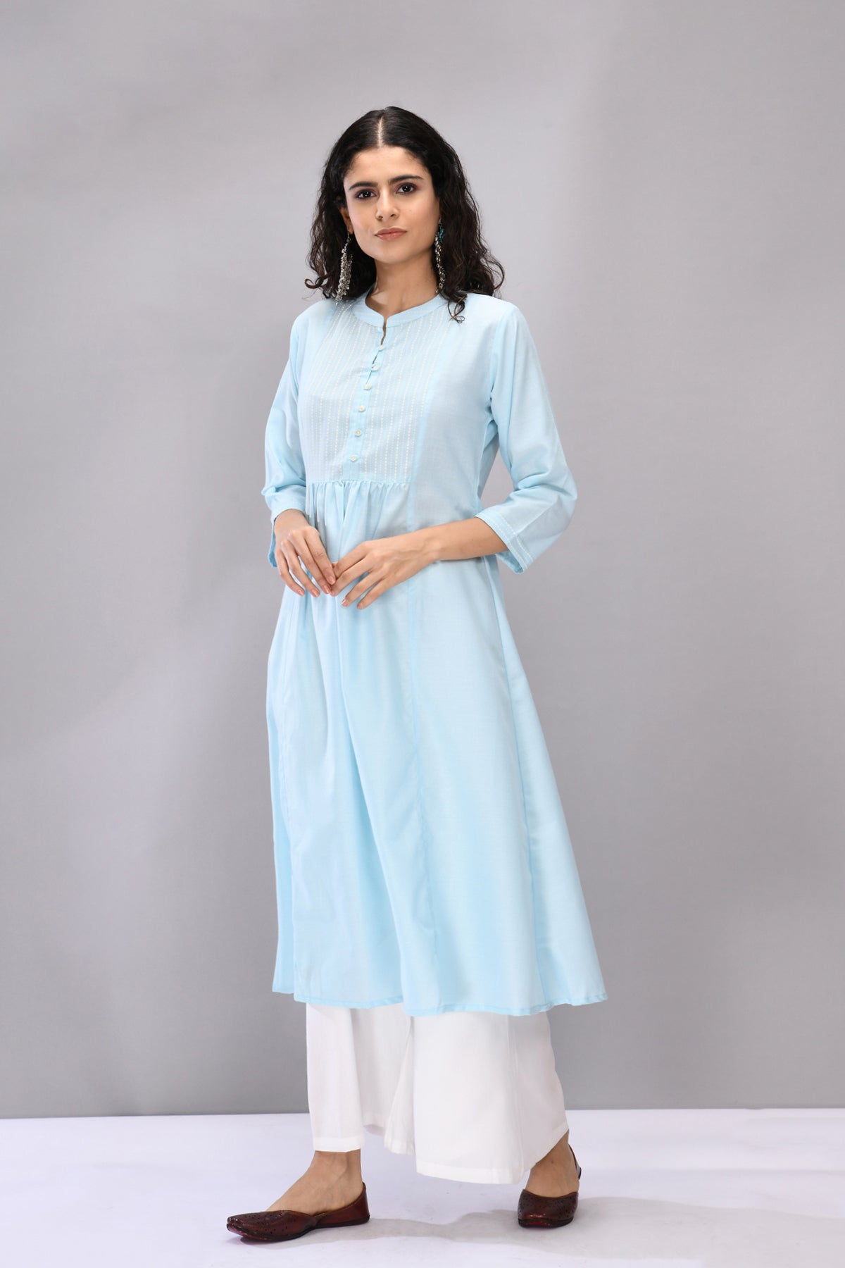 Blue White Printed Kurta
