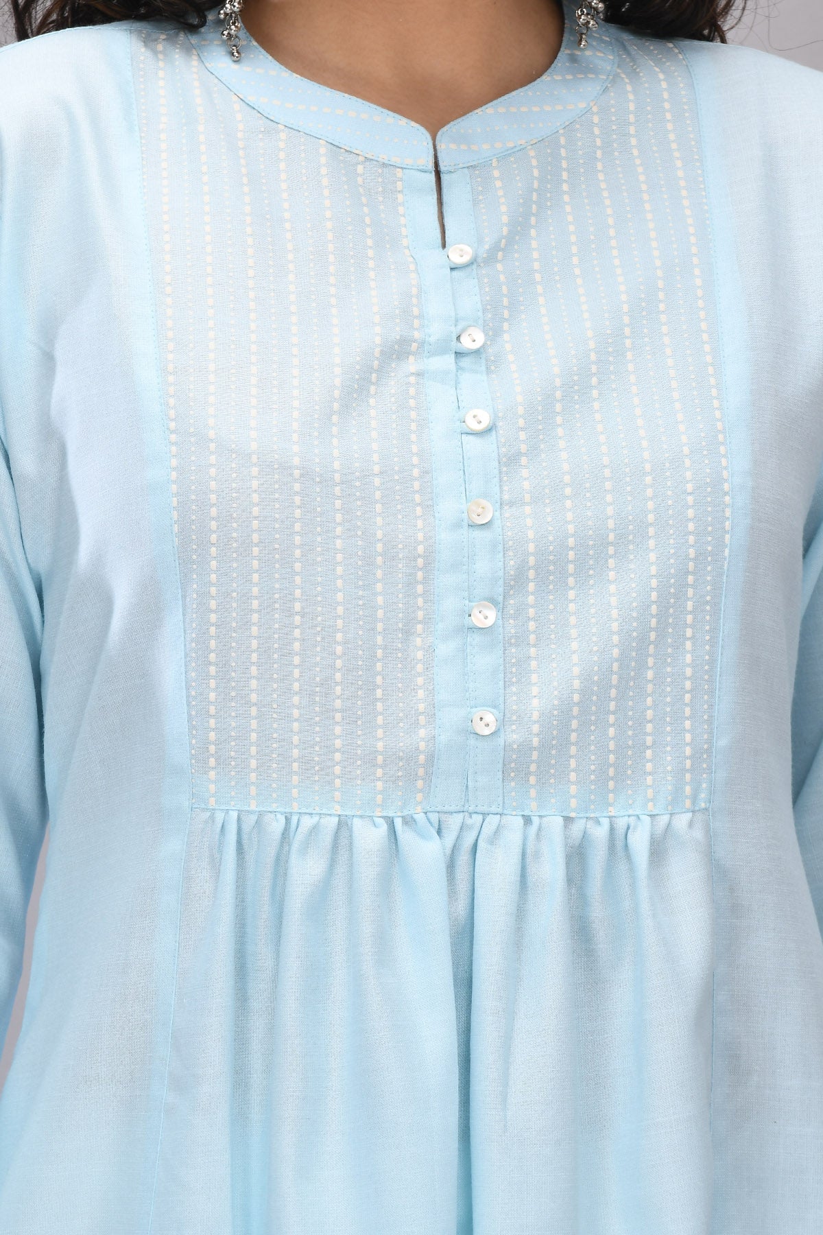 Blue White Printed Kurta