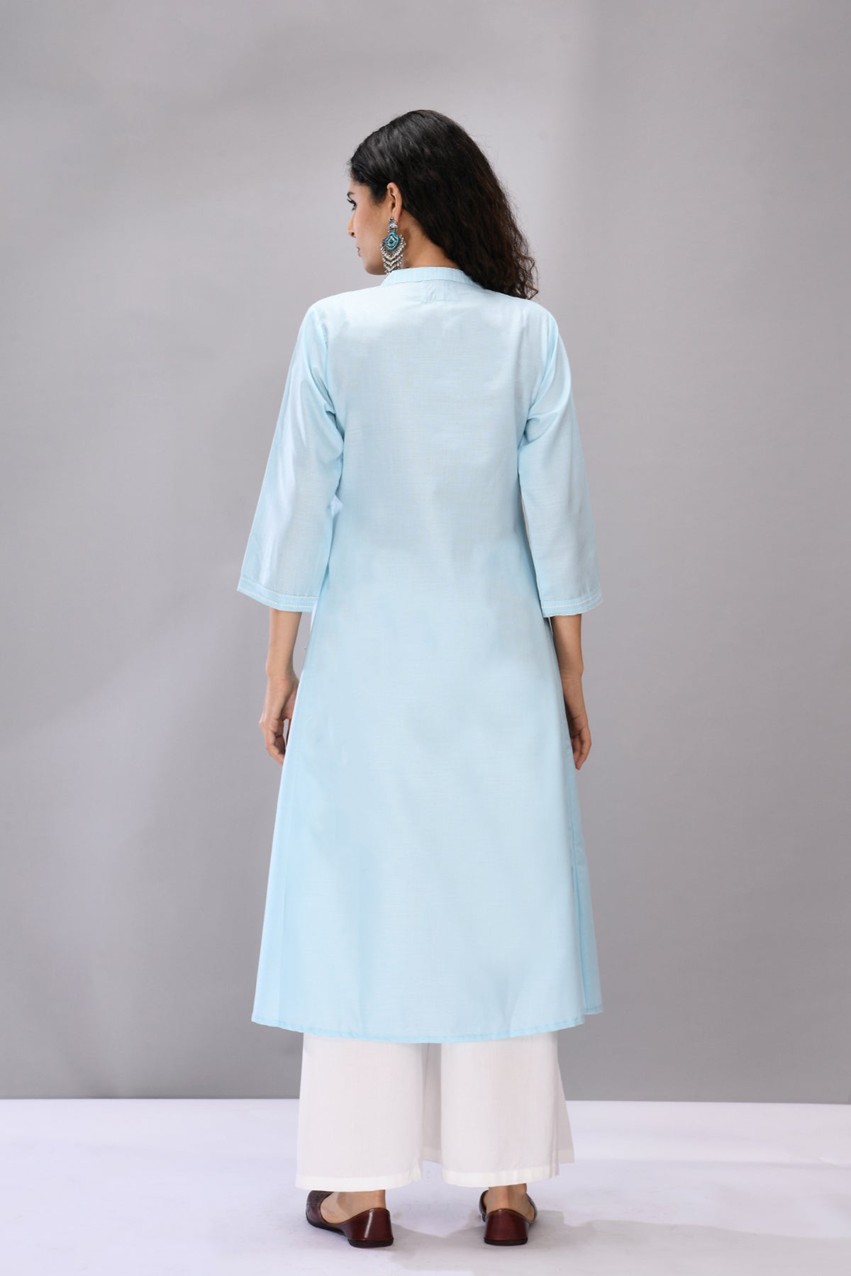 Blue White Printed Kurta