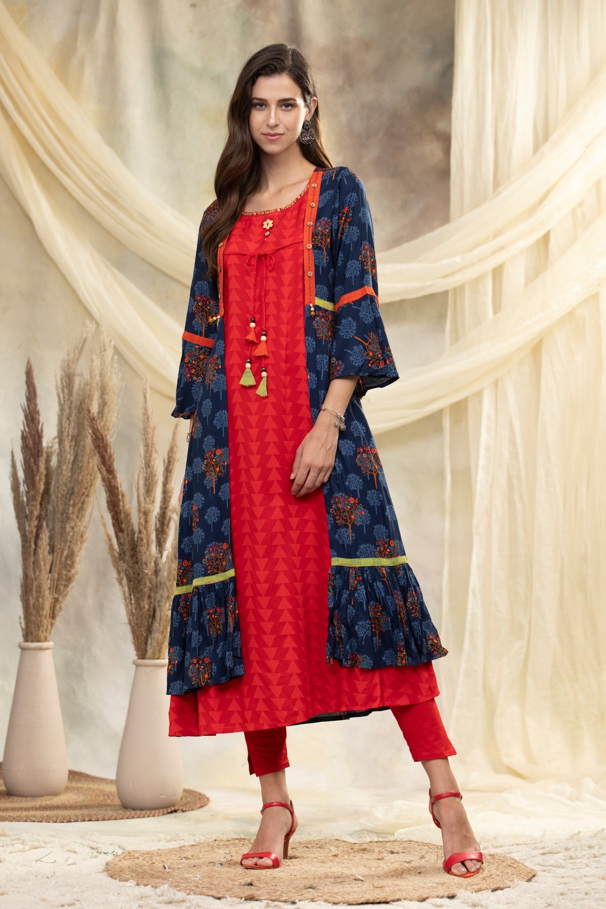 Multi Embroidered Cotton Dress