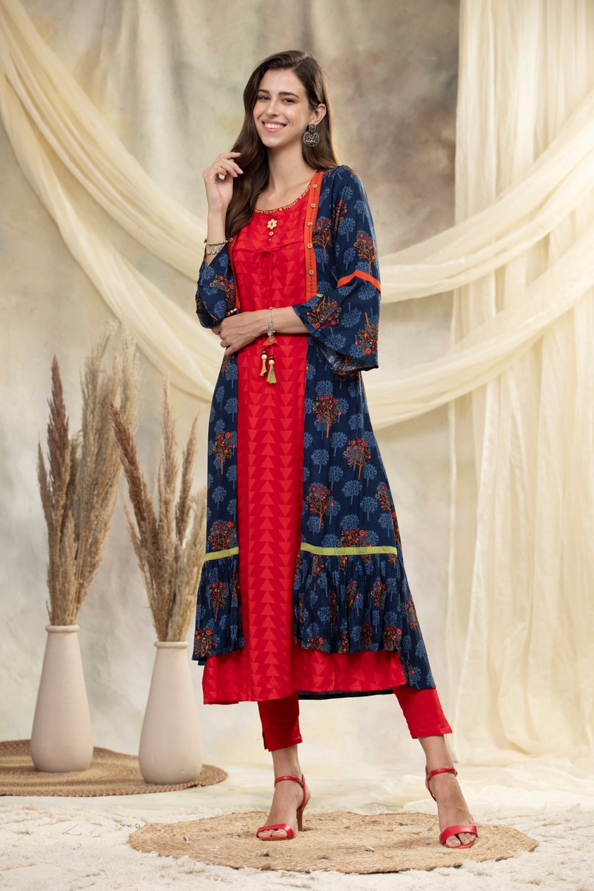 Multi Embroidered Cotton Dress