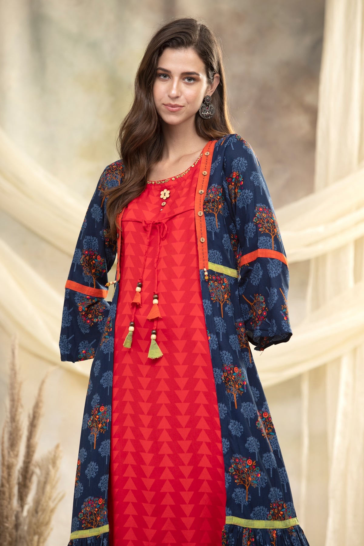 Multi Embroidered Cotton Dress