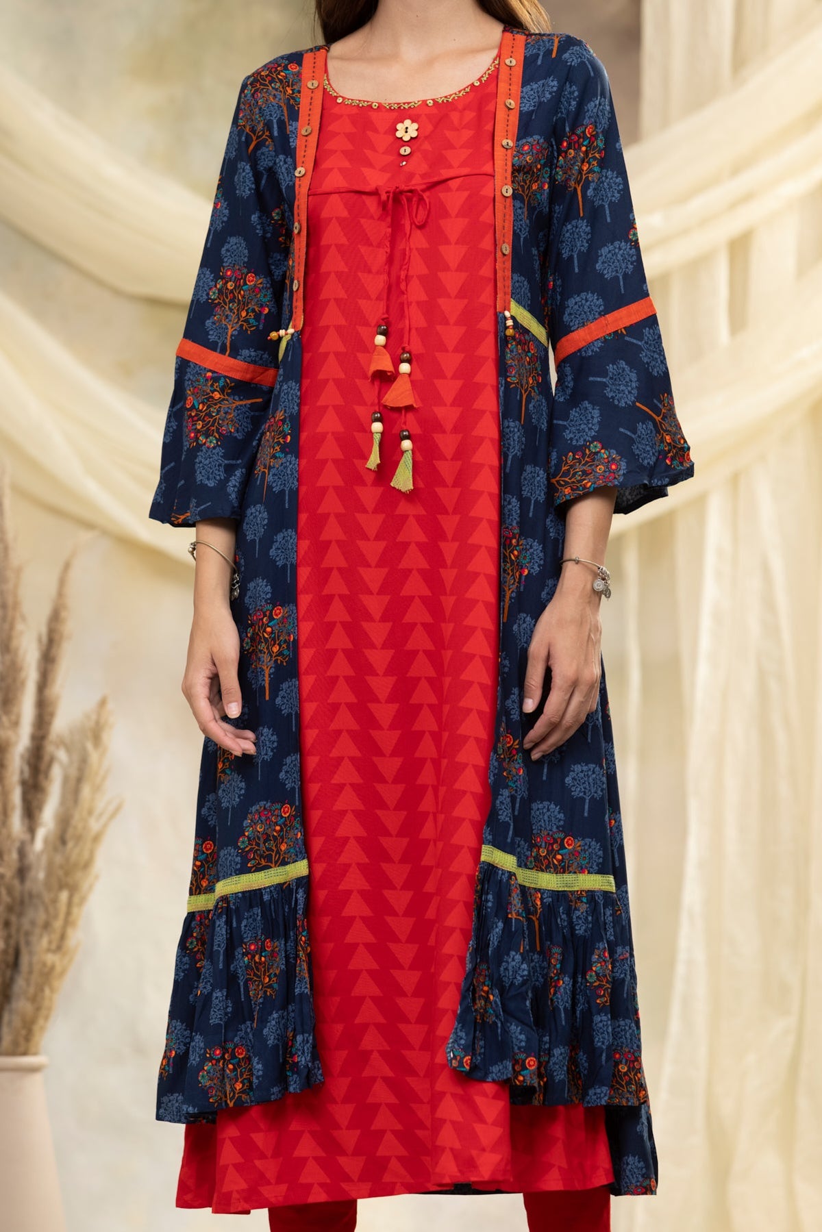Multi Embroidered Cotton Dress