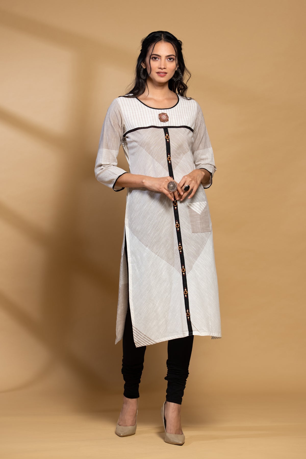 Off White Straight Kurta