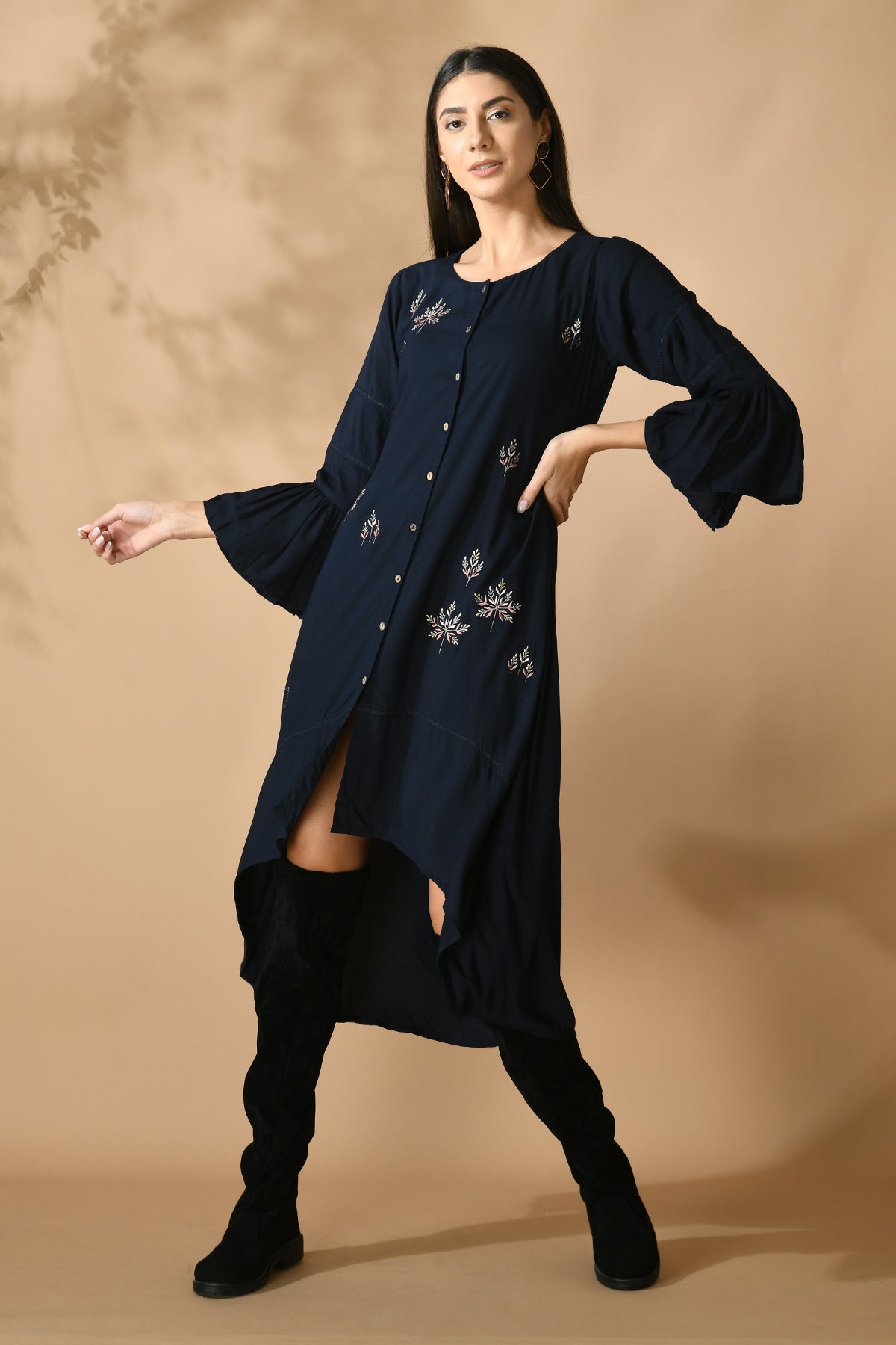 Blue Embroidered Kurta