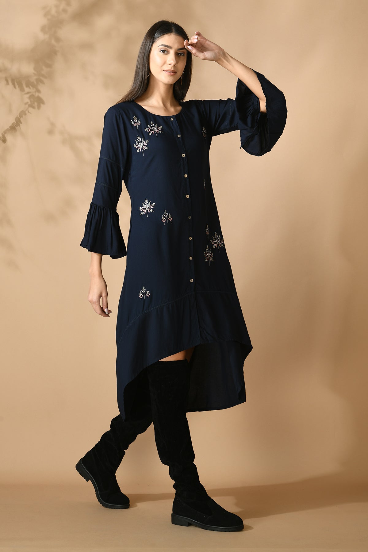 Blue Embroidered Kurta