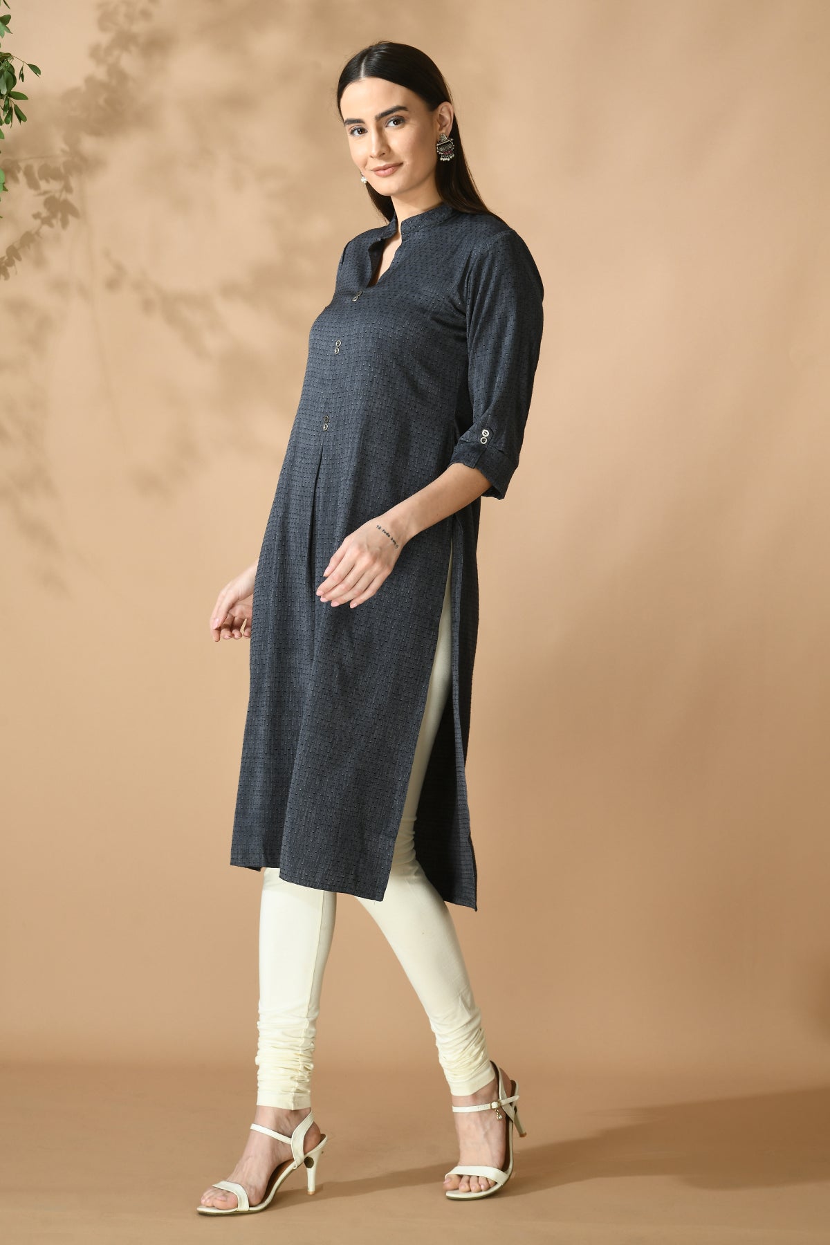 Grey Straight Kurta
