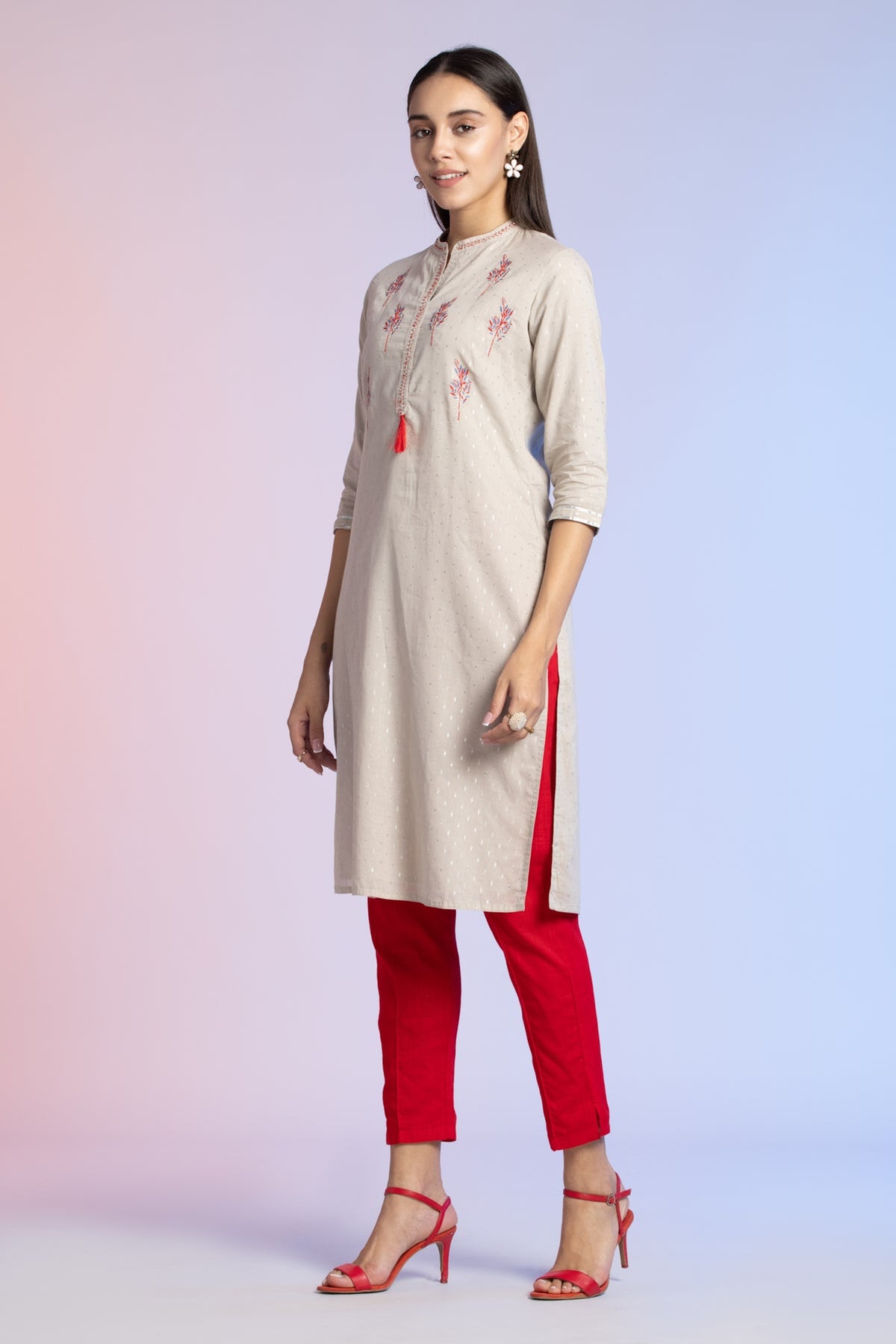 Grey Straight Kurta