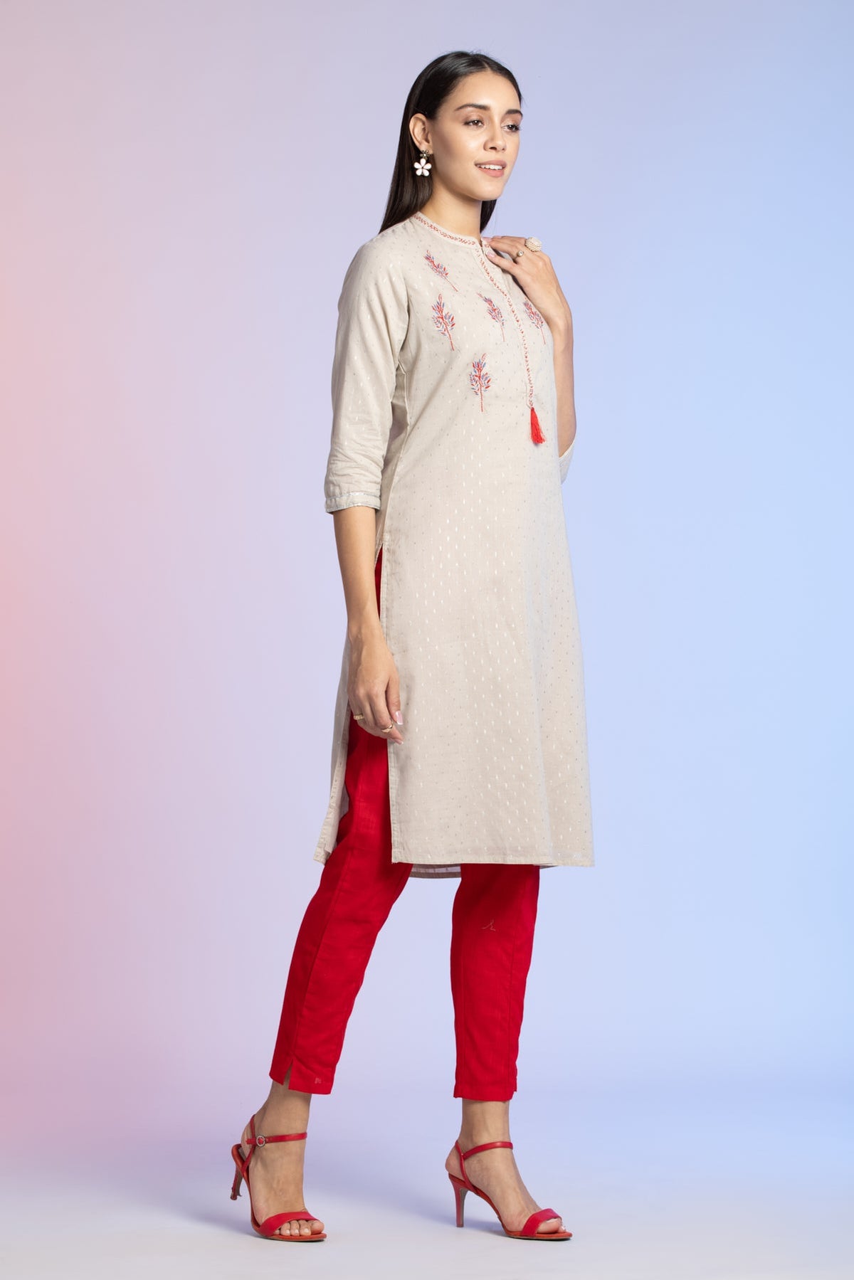 Grey Straight Kurta