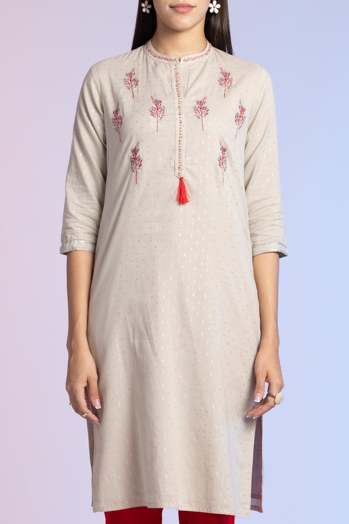 Grey Straight Kurta