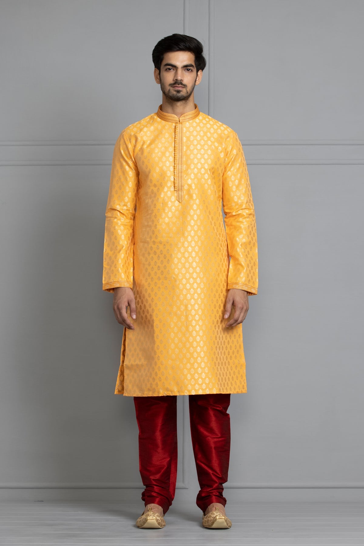 Mustard Printed Kurta Set