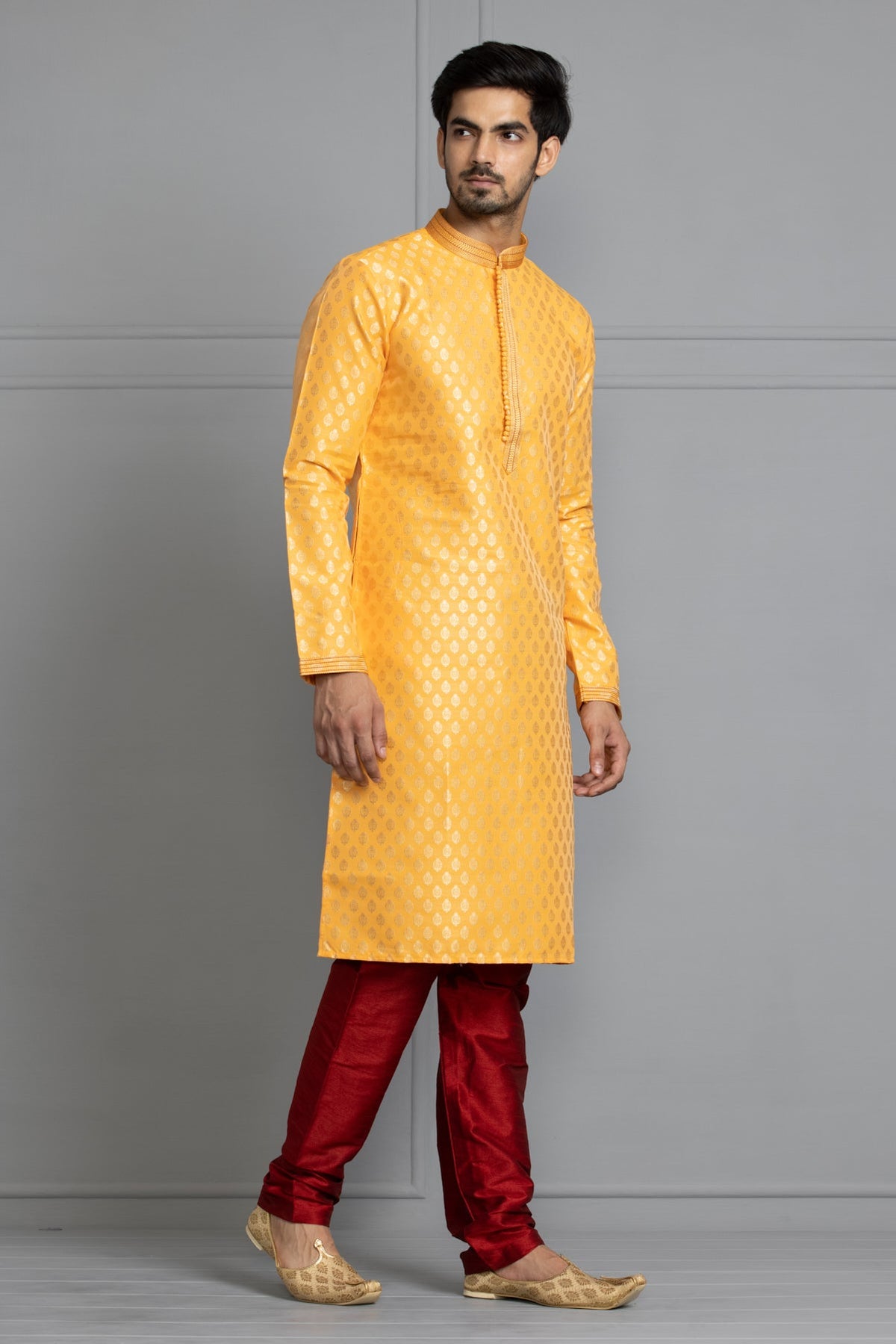 Mustard Printed Kurta Set