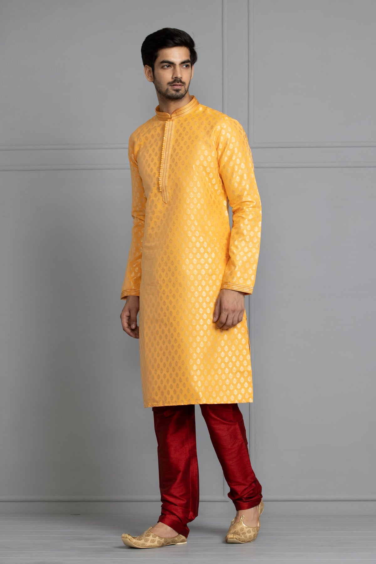 Mustard Printed Kurta Set