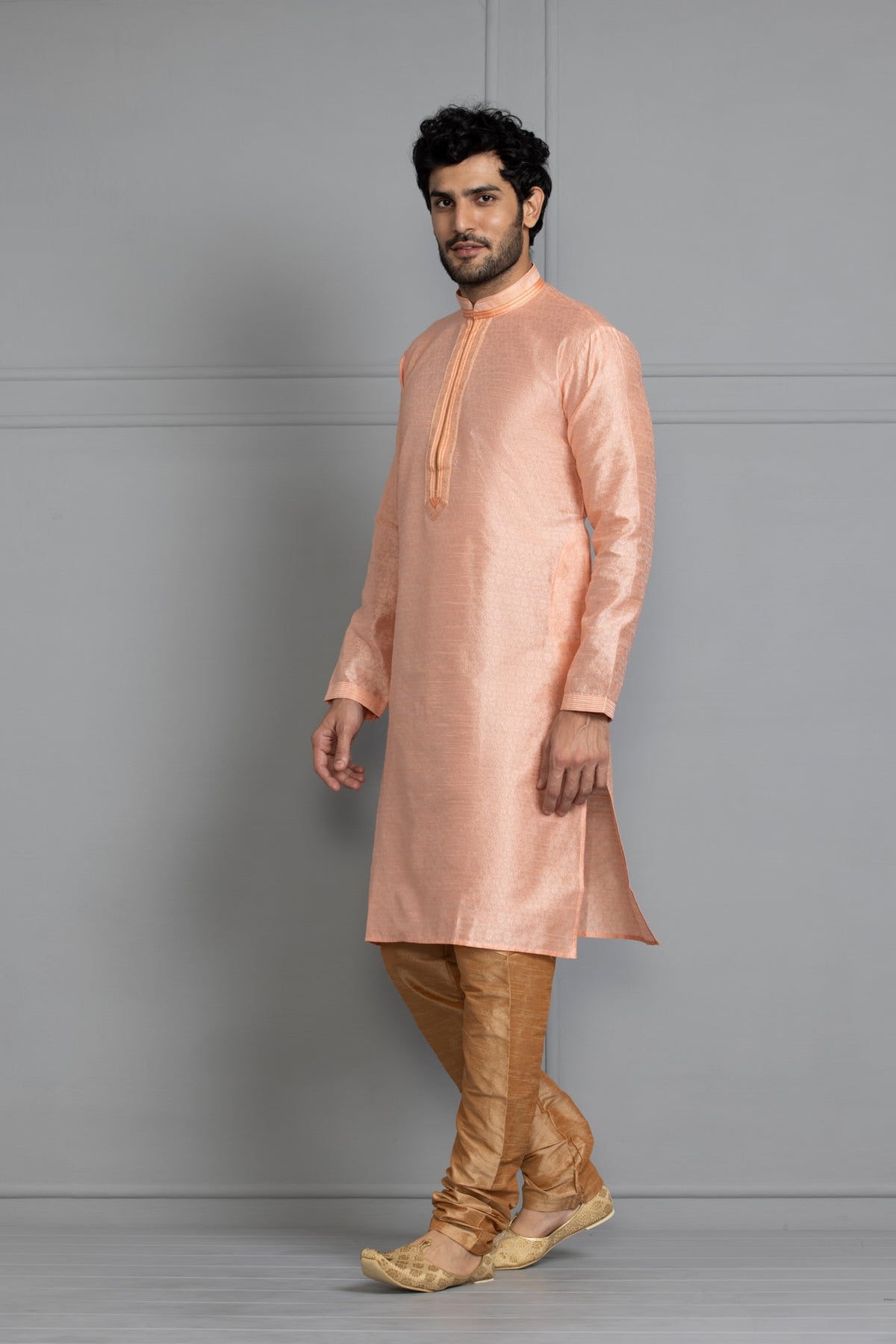 Pink Patterned Kurta Set