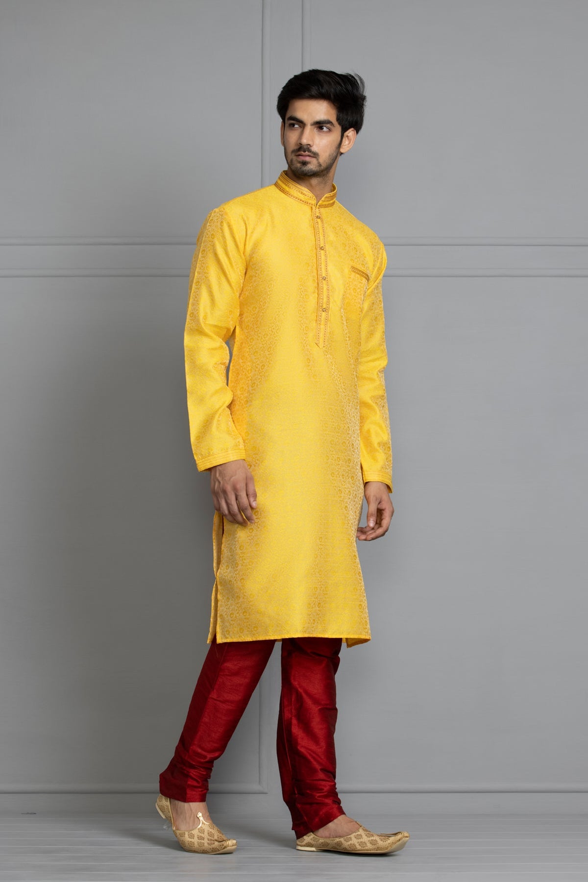 Yellow Embroidered Kurta Set