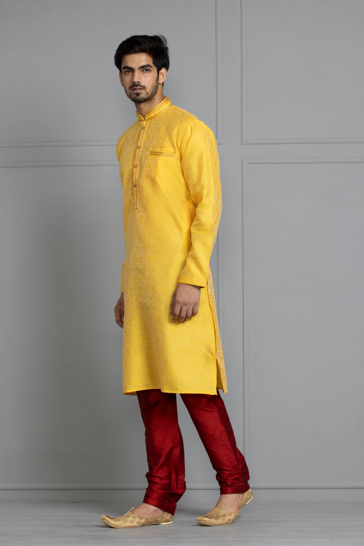 Yellow Embroidered Kurta Set