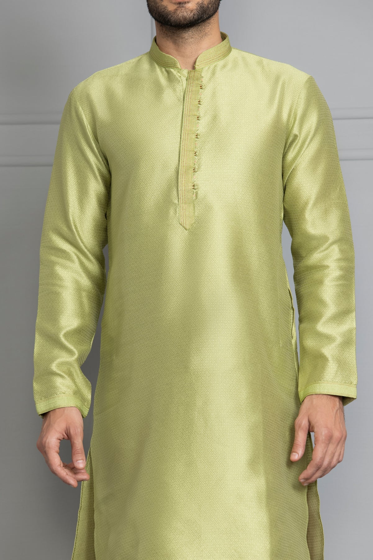 Green Self Design Kurta Set