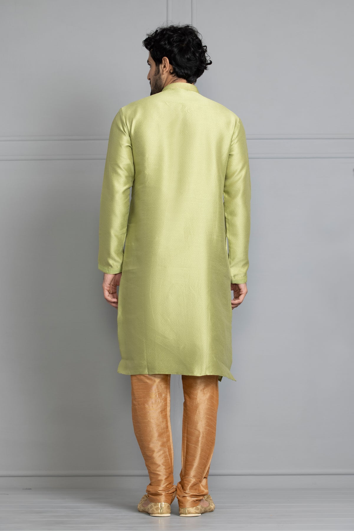 Green Self Design Kurta Set