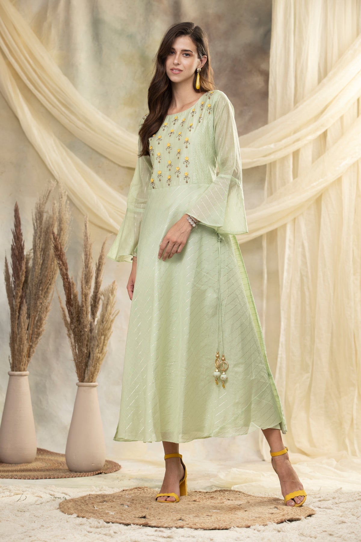 Multi Yoke Embroidered Dress