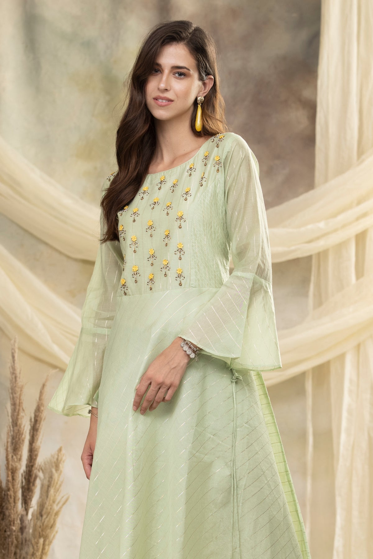 Multi Yoke Embroidered Dress