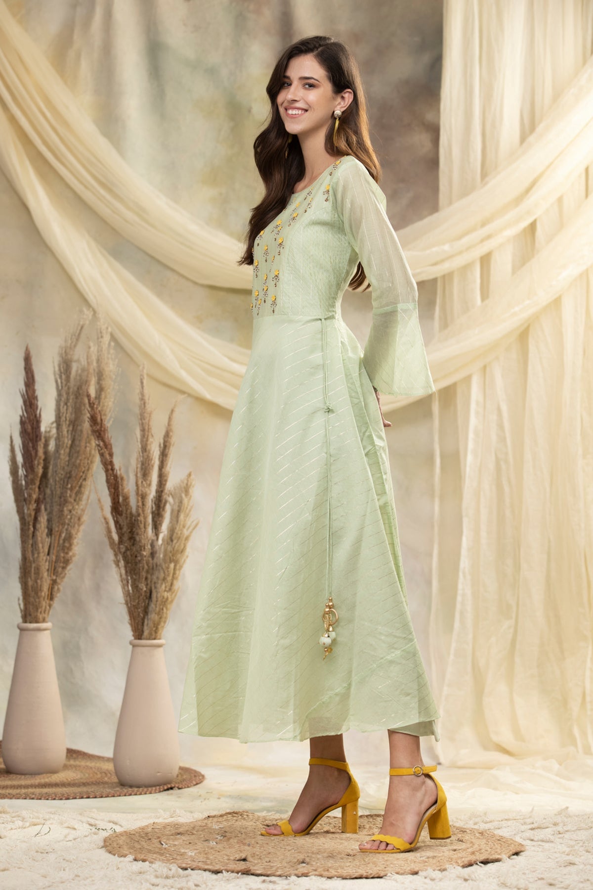 Multi Yoke Embroidered Dress