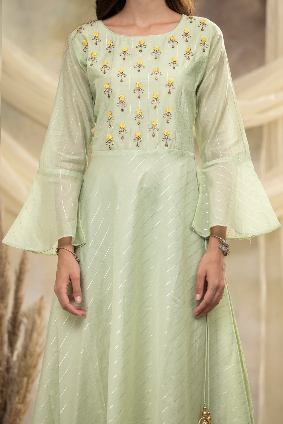 Multi Yoke Embroidered Dress