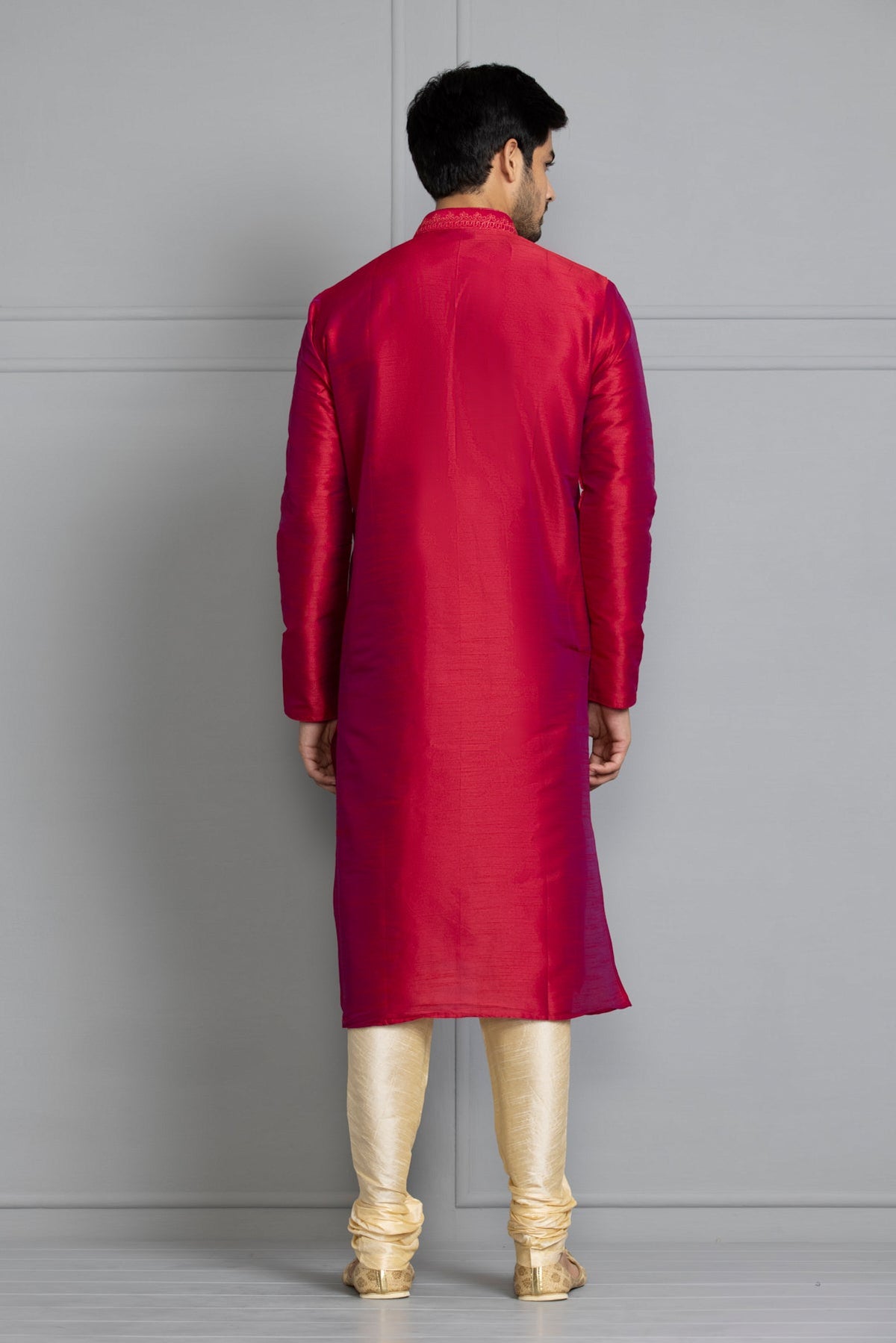 Maroon Embroidered Thread Work Kurta Set