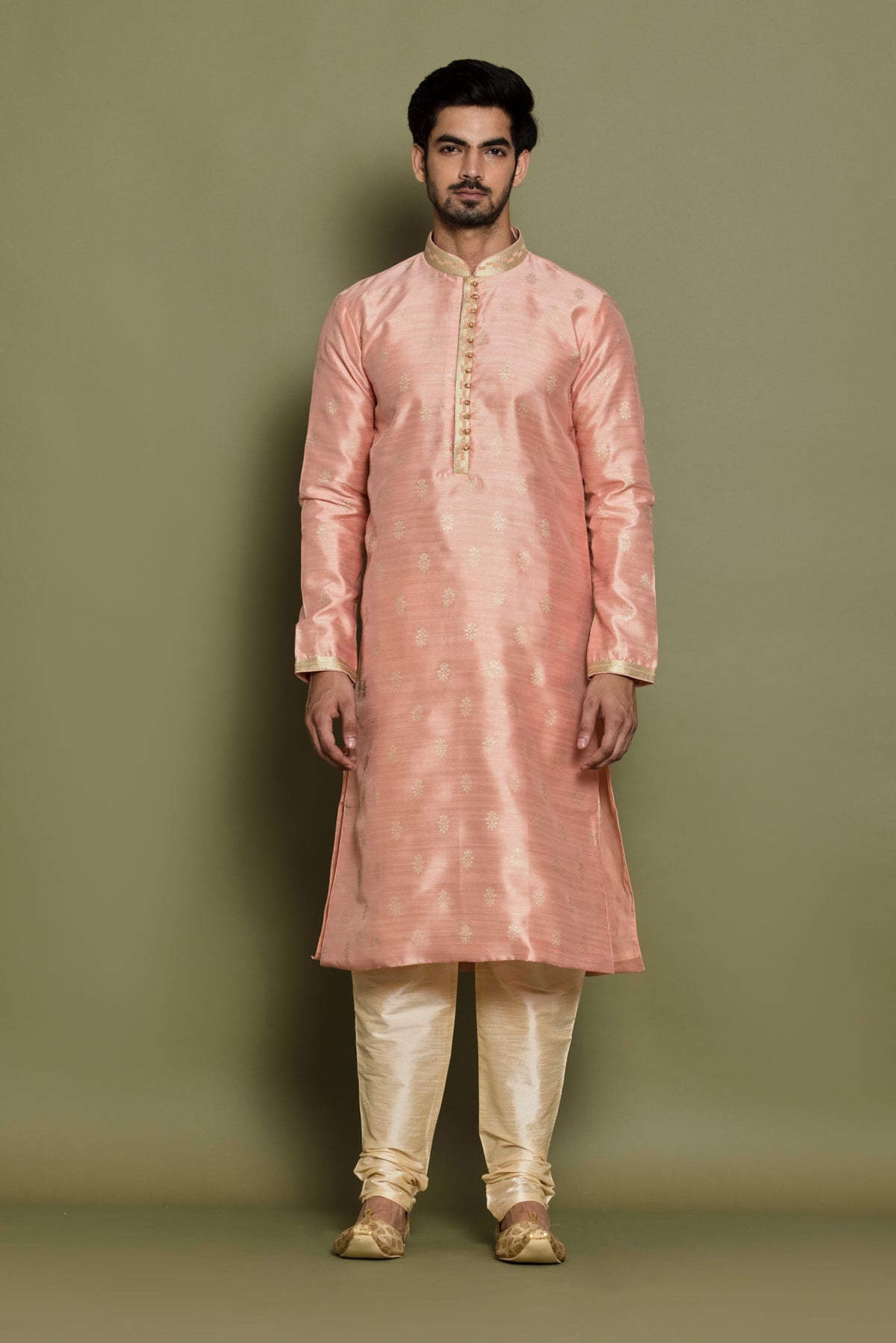 Light Peach Solid Kurta Set