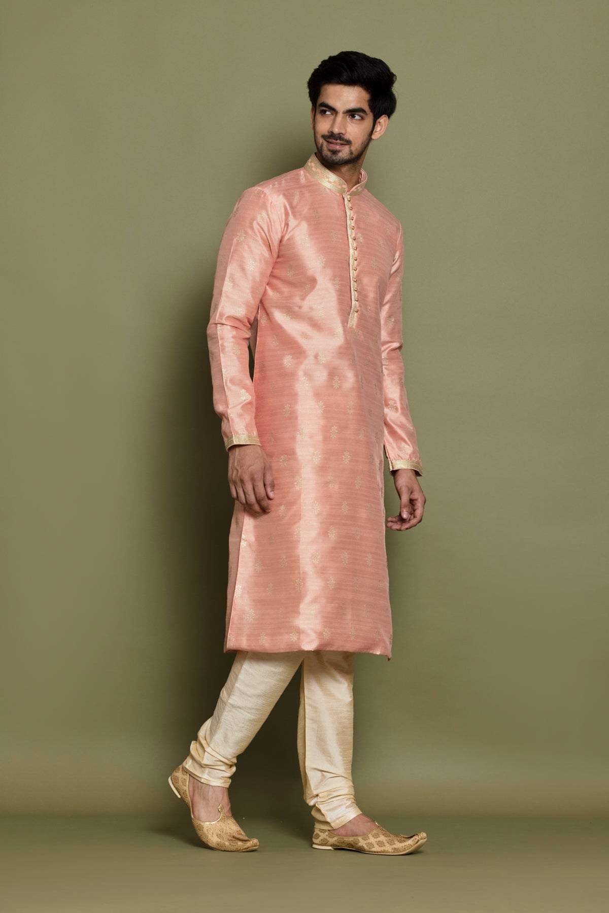 Light Peach Solid Kurta Set